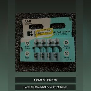 FOUR 8-Pack AA Alkaline Batteries - Teal Packaging
